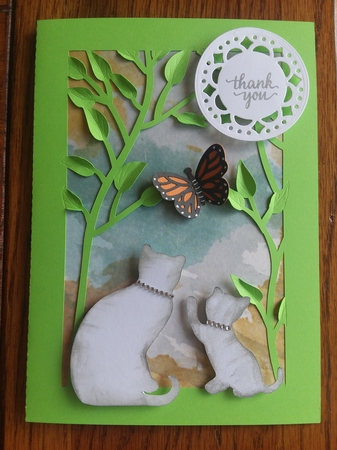 Butterfly Cats Card by Jean Rowley