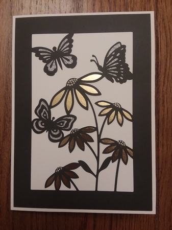 Daisies and Butterflies Card by Jean Rowley