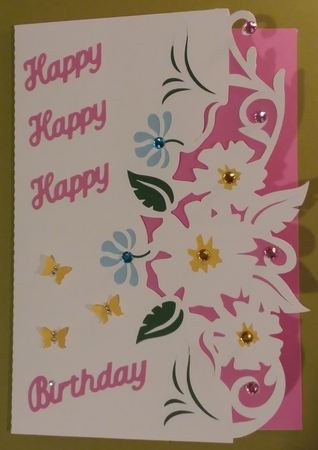 Flower Stencil Edge Card by Jean Rowley