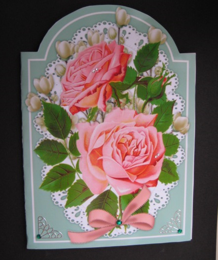 Print, Cut and Fold , Lovely Pink Roses by Jean Shevill-