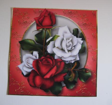 Beautiful Pink & White Roses 8x8 Quick Topper by Jean Shevill-