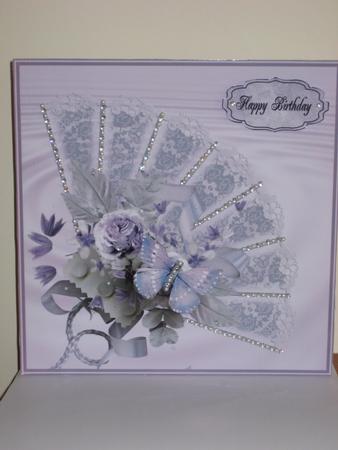 Lavender Lace Fan by Jean Shevill-