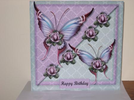 Butterflies & Roses Quick Card by Jean Shevill-