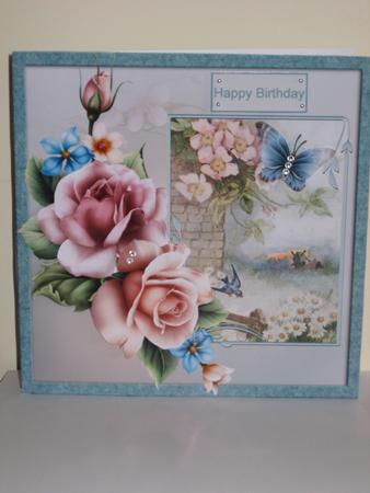 Windmill in the Distance 7x7 Card with Decoupage by Jean Shevill-