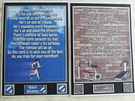 Two Male Sports Birthday Verse Toppers by Jean Yates