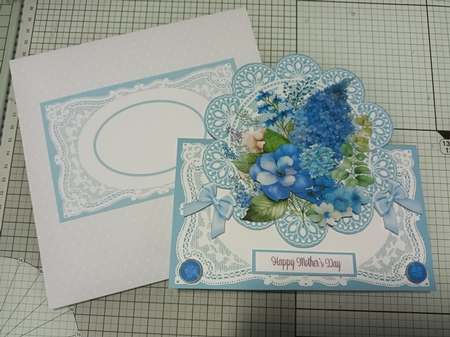 Blue Floral All Occasions 7 x 7 Shaped Card by Jeanette Jackson