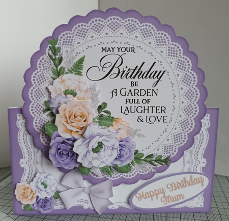 All Occasions Lilac Roses 6 x 6 Shaped Card by Jeanette Jackson