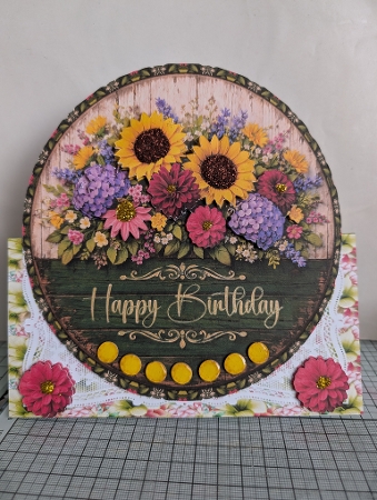 Floral Birthday 7 x 7 Shaped Card by Jeanette Jackson