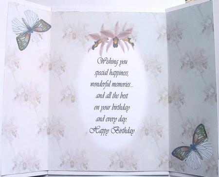 Butterflies and Orchids Gatefold Insert by Jeanette Jackson
