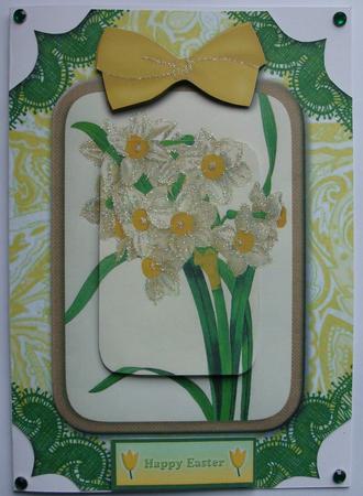 Spring Daffodils A5 Decoupage Card Front Step by Step by Jeanette Jackson