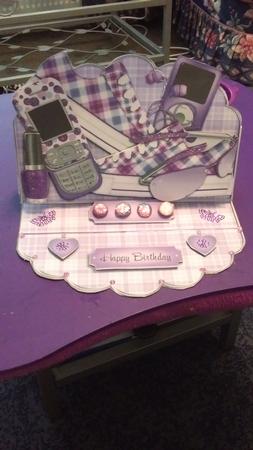 Purple Teen Accessories - Scalloped Easel Card Kit by Jeanette Lyons