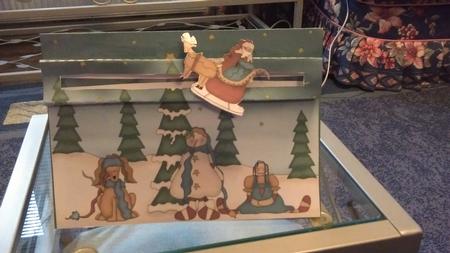 Santa and Sleigh Christmas Penny Slider by Jeanette Lyons