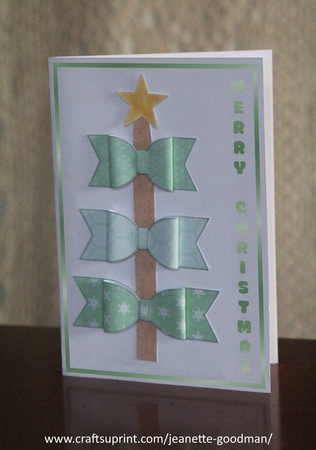 Bow Christmas Tree - Mint and White 1 by Jeanette Goodman