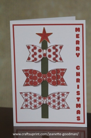 Bow Christmas Tree - Red and White 1 by Jeanette Goodman