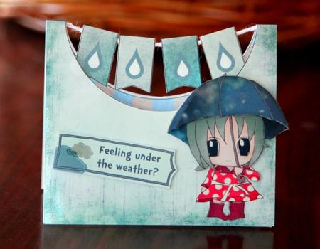 Under the Weather Girl Bunting Card by Jeanette Goodman