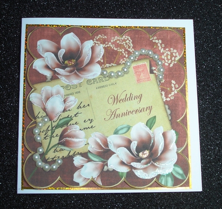 Red Magnolia Weddinganniversary 8in Extreme Decoupage Kit by Jennie Furness