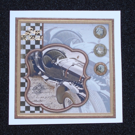 Vintage Car Old But Racey Quick Card by Jennie Furness