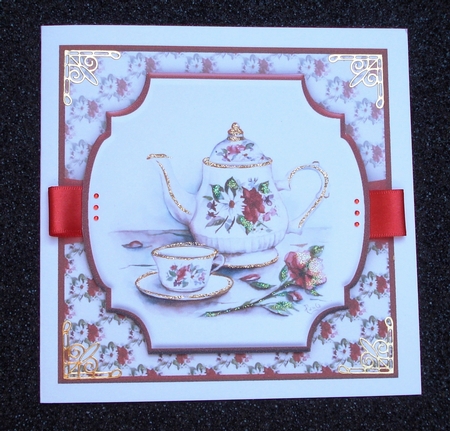 Tea & Flowers 6x6 Quick Card by Jennie Furness