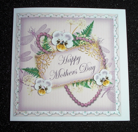Lilac Lace Edge 7in x 7in Square Insert Panel Sheet by Jennie Furness