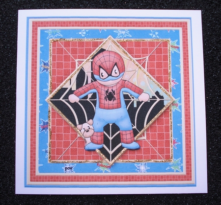 Spider Hero Andy Birthday Boy 8x8 Mini Kit & Decoupage by Jennie Furness