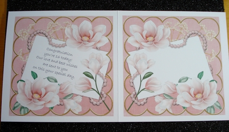 Pink Magnolia 16 Today 8in Extreme Decoupage Cf Kit by Jennie Furness
