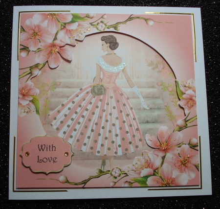 Cherry Blossom Florale 8x8 Quick Topper by Jennie Furness