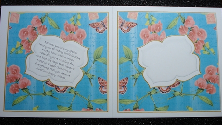 Teal Sweetpeas Fancy 8in Insert Panel by Jennie Furness