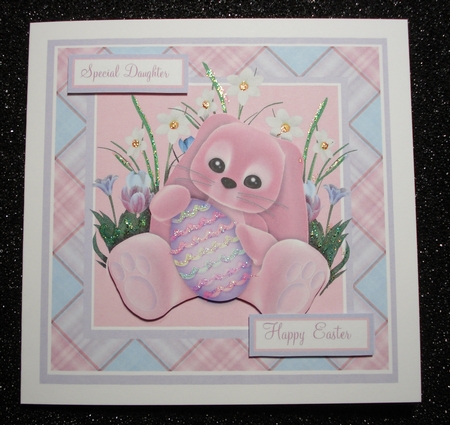 Pink Easter Bunny Card by Jennie Furness