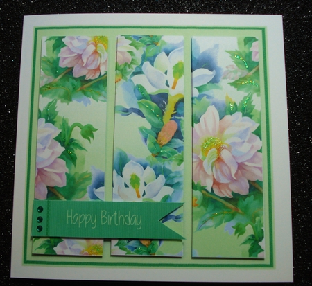 Floral Panel Card Topper & Gift Card - Green by Jennie Furness
