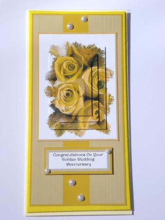 Fabulous Floral Golden Wedding Anniversary Feathered Edge Py by Jennie Furness