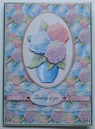 Hydrangeas in Vase Backing by Jennie Furness