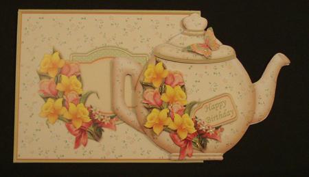 Teapot Shape Card Spring Daffodils & Decoupage Card Kit Featured Gallery Photo