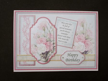 Vintage Carnations Card Topper & Pyramage by Jennie Furness