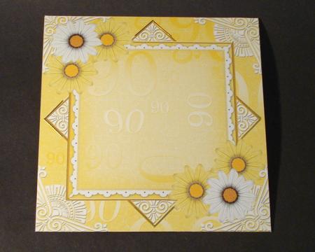Lemon Daisy 90th Birthday 6inch Diamond Envelope Mini Kit by Jennie Furness