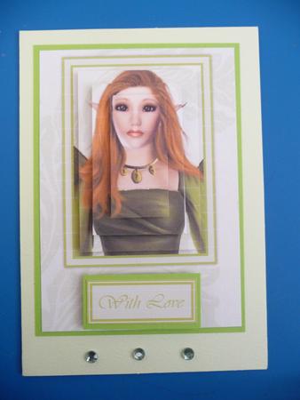 Gorgeous Emerald Fairy Portrait Card Front by Jennie Ingersent
