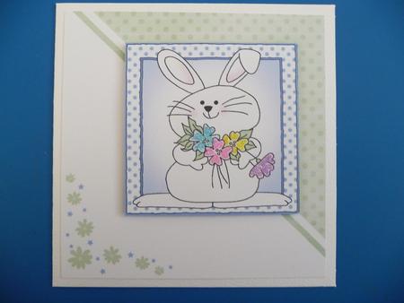 Little Boy Bunny Quick Card with 3D Decoupage Topper by Jennie Ingersent
