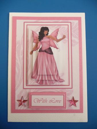 Gorgeous Pink Fairy Card Front by Jennie Ingersent