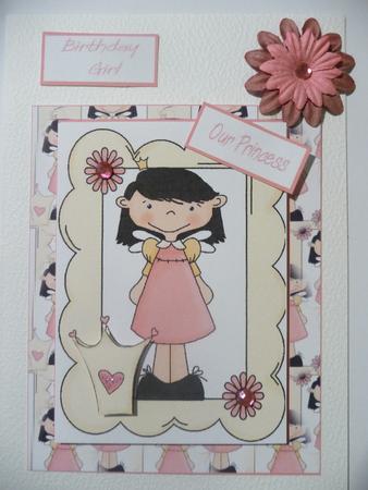 Little Princess Card Front and Layers by Jennie Ingersent