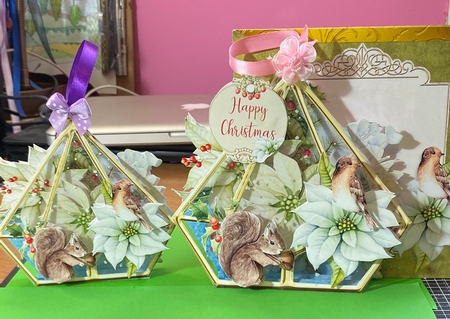Winter White Poinsettias 3d Terrarium Cards & Envelopes Kit by Jennie Settle