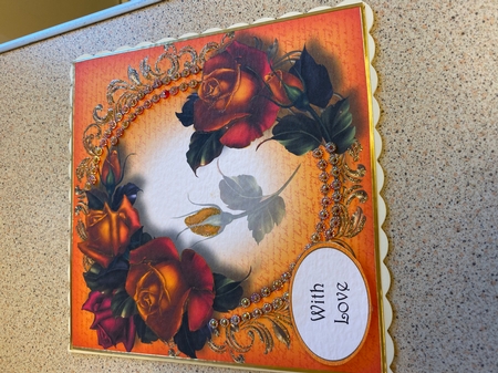 Autumn Flame Roses 8x8 by Jennie Settle