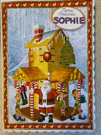 Santa and his elfs Grandchildren topper and insert by Jennie Settle