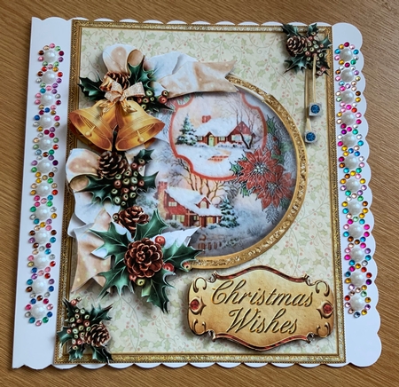 A5 Christmas Bells - Poinsettias by Jennie Settle