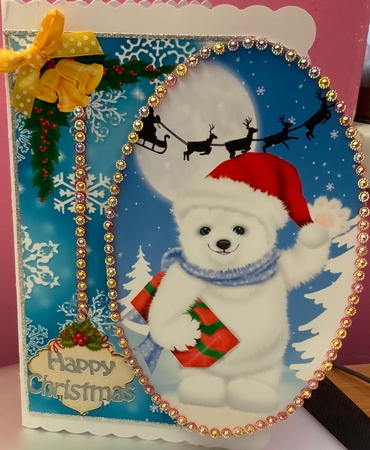 Christmas polar bear card front by Jennie Settle