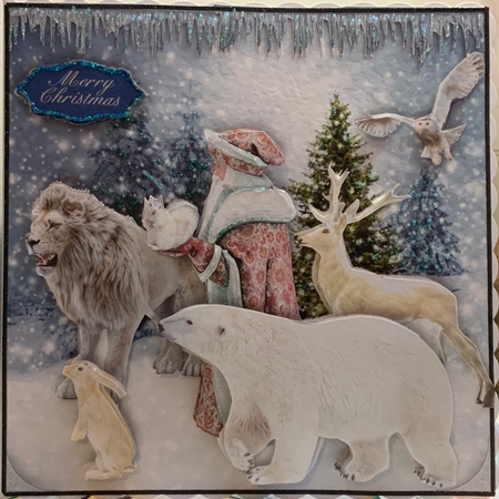 Santa Parade - Prussian Blue by Jennie Settle