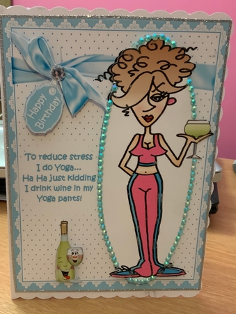 Rita wine and yoga quick card by Jennie Settle