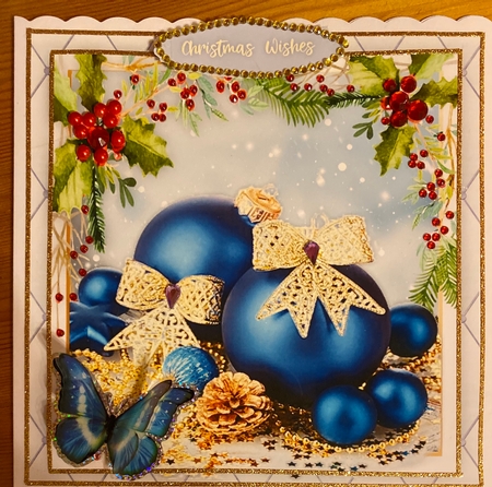 Beautiful Blue Christmas Baubles  by Jennie Settle
