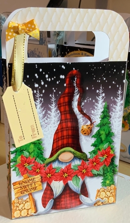 Lovely Gnomes  Poinsettia Gift Bag  by Jennie Settle