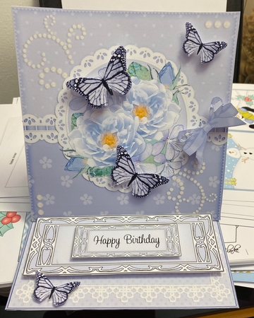3D Easel Card Mini Kit - A Touch of Elegance - Flowers, Lace, Butterflies & Pearls by Jennie Settle