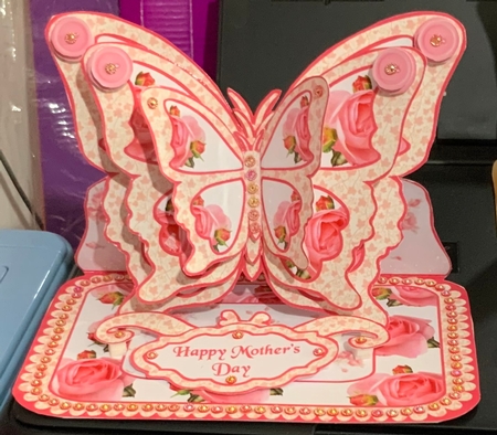 Butterfly easel Pink roses & vines by Jennie Settle