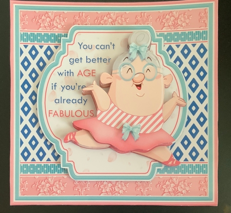CANT GET BETTER WITH AGE 7.5 Humorous Decoupage Card Kit by Jennie Settle